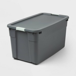 45gal Latching Storage Tote - Brightroom™: Portable Plastic Container with Lid, Universal Storage, Gray, 45 Gallon Capacity - 1 of 4