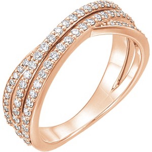 Pompeii3 3/4ct Diamond Multi Row Wide Right Hand Ring 10k White or Yellow Gold - 1 of 2