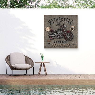 "Motorcycle Speedway 1" Outdoor Canvas