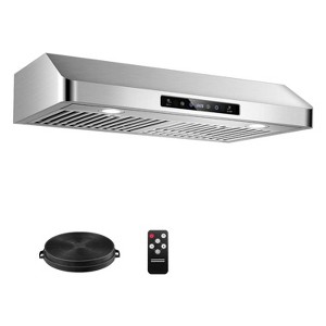 30 inch Range Hood with 3 Speed Exhaust Fan, 700CFM Kitchen Stove Vent Hood, Time Setting, 2x1.5W LED Lamps, 2 Dishwasher-safe Stainless Steel Filters - 1 of 4