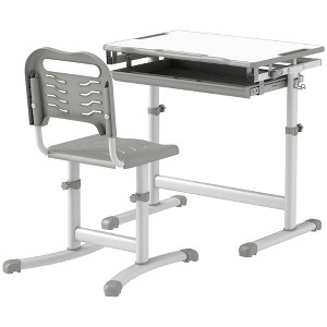 Aghana Digitals Ergonomic Kids Study Set: Height-Adjustable Desk & Chair with 45° Tilt Top, Storage - 1 of 4