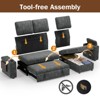 Dyonery Chenille Modular Sectional Couches for Living Room,Comfy Couch with Arm Storage Pull Out Sofa Bed with Cup Holder Tool-free Assembly - 4 of 4