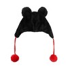 Disney Mickey Mouse-Inspired Black Plush Laplander Beanie - image 4 of 4