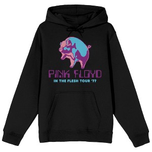 Pink Floyd In The Flesh Tour Long Sleeve Men's Black Hooded Sweatshirt - 1 of 3