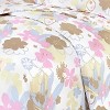 Slickblue Queen/King 5-Piece Cotton Bedding Set, Deep Pocket Sheet, Comforter Set, Floral, Pink Brown - 3 of 3