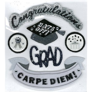 Jolee's Boutique Dimensional Stickers - Hats Off Grad, 6pcs - 1 of 2