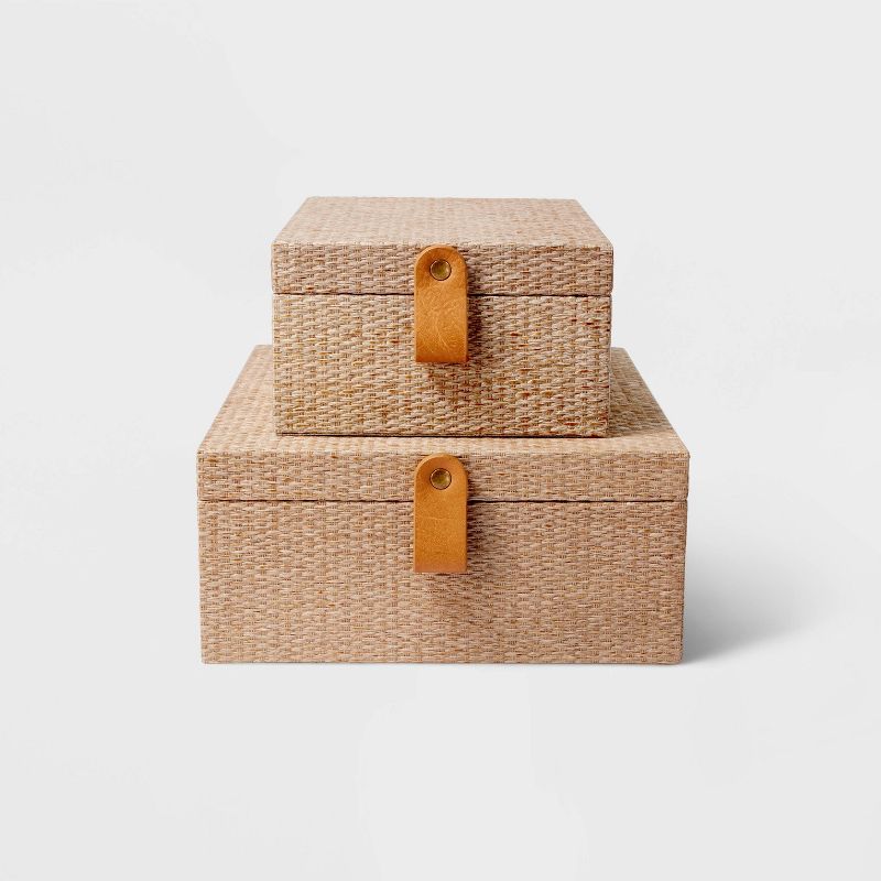 Woven Storage Boxes Set of 2 Taupe - Threshold&#8482;, 2 of 3