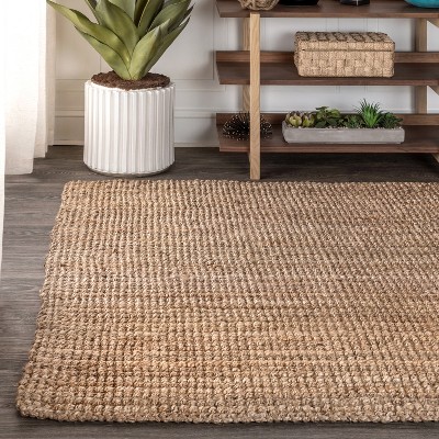 Handmade Braided Blue Jute 8' x 10' Reversible Area Rug