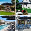 Yescom 13ft XL Heavy Duty Solid Wood Outdoor Patio Umbrella with Base Parasol Wheels Stand for Bistro Market Table Garden Deck Yard Poolside - 3 of 4