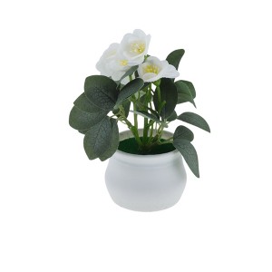 Unique Bargains Artificial Plants 5-Stem Rose Plastic 4.72"x4.72"x7.09" 1 Pcs - 1 of 4