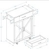 GlasFlength Decorative Storage Cabinet with One Drawer and Two Shelves, Towel Rack on the Side for Kitchen, Dining Room, White, 37.99"*15.74"*36.02" - 2 of 4