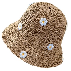 Anna-Kaci Women's Bucket Hats Flower Crochet Pattern Papyrus Fisherman Cap - 1 of 4