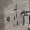 Okak Wall Mounted Square Dual Shower Head Set, High Pressure Shower Heads with Rough-in Valve, Rain Shower Head for Bathroom - 2 of 4