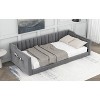 TIRAMISUBEST Twin XL/Full XL Size Upholstery Daybed with Side Storage Pocket, Velvet Daybed Frame Sofa Bed with Slats Support - 3 of 4