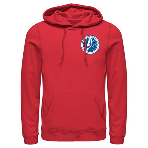 Men's Star Trek: Discovery Pocket United Federation Of Planets Pull Over  Hoodie - Red - X Large : Target