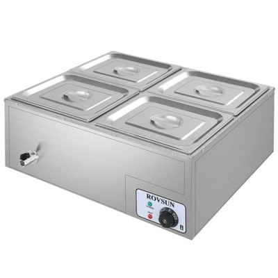 Winado 42.3 qt. 1200-Watt 110-Volt 4-Pan Electric Steam Table Food Warmer Countertop