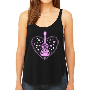 LA Pop Art It's A Love Story - Women's Premium Word Art Flowy Tank Top - 1 of 4