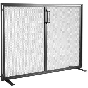 VEVOR Fireplace Screen 1 Panel with Door, Sturdy Iron Mesh Fireplace Screen, 38.98"(L) x30.7"(H) Spark Guard Cover, Simple Installation, Black - 1 of 4