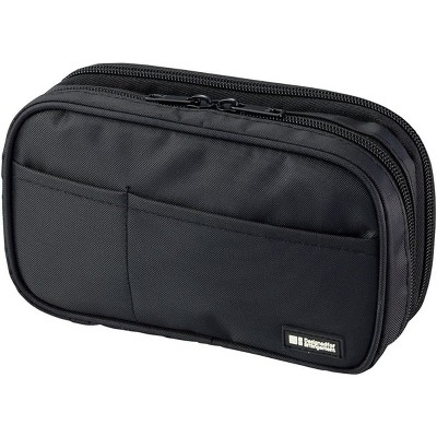 Paaaawaters Zipper Pencil Case, 7.9 x 2.0 x 4.7 Inches, Black