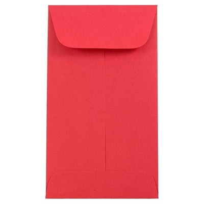 JAM Paper #5.5 Coin Business Colored Envelopes 3.125 x 5.5 Red Recycled 356730551I