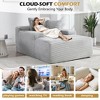 Okak Modern Oversized Velvet Floor Sofa Futon Couch with Soft Pillows,Comfy Lounge Sleeper Sofa for Living Room,Apartment - 4 of 4