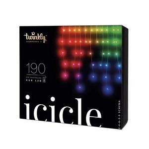 Holiday Bright Lights Twinkly LED Mini Multicolored/Warm White 190 ct Icicle Christmas Lights - 1 of 1