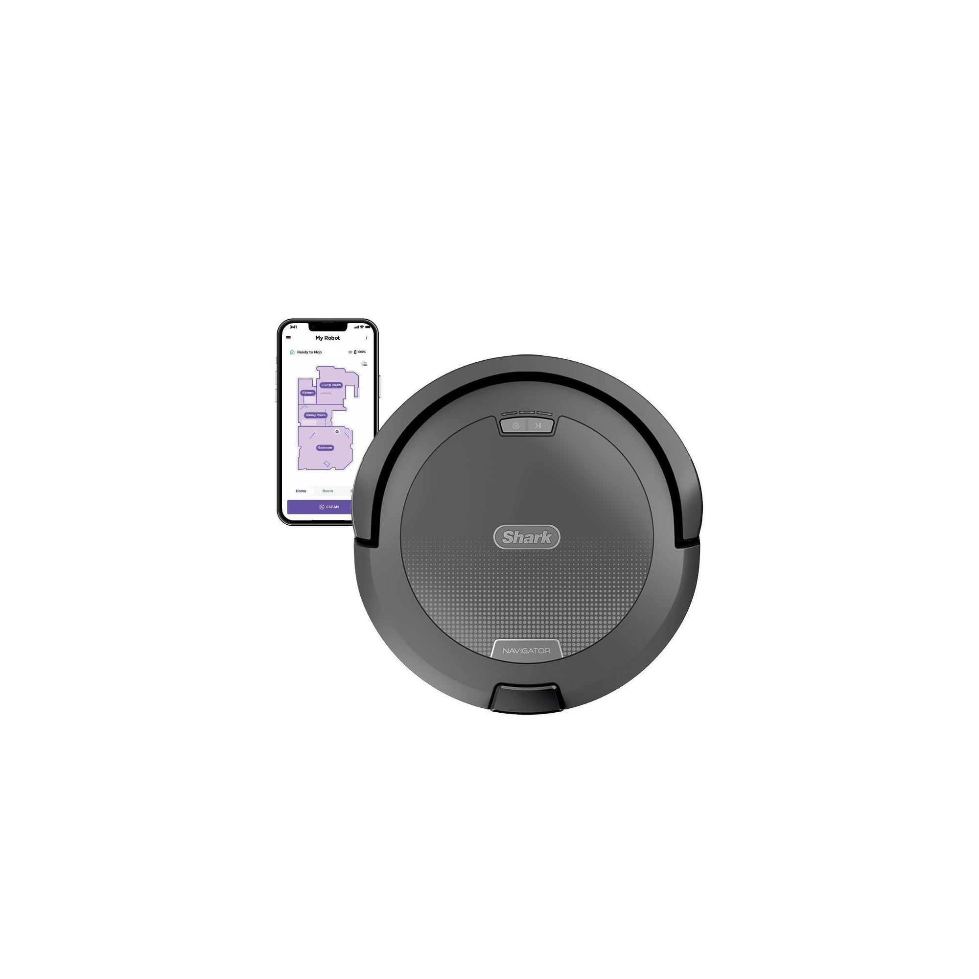 Shark Navigator Cordless Robot Vacuum with SmartPath Navigation and Self-Cleaning Brushroll RV2110 Gray