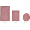 Edge Bath Rug 100% Premium Cotton Ultra-Soft Water Absorbent Tufted Solid Reversible 3 Piece Bathroom Rug Set for Machine Washable Bathmat - 2 of 4