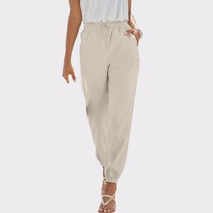 Women's Drawstring Jogger Pants - LASCANA - 1 of 4