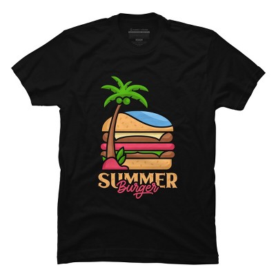 Men's Design By Humans Summer Burger By VEKTORKITA T-Shirt