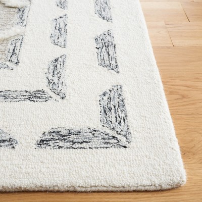 Casablanca Square Hand Tufted Gray Shag Wool Rug 3' x 5'