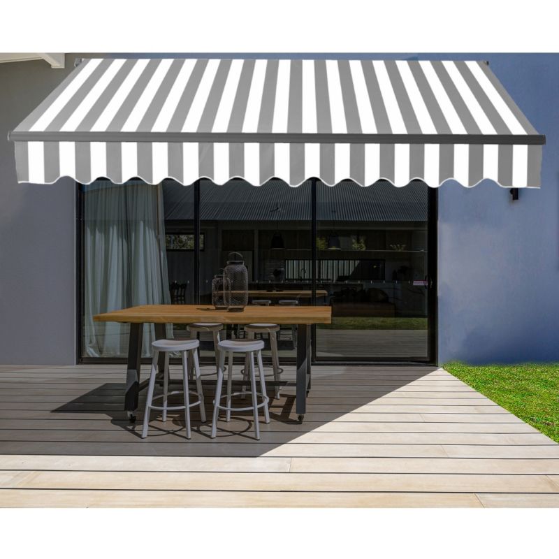 ALEKO 10 x 8 feet Retractable Black Frame Home Patio Canopy Awning 10'x8', 1 of 10