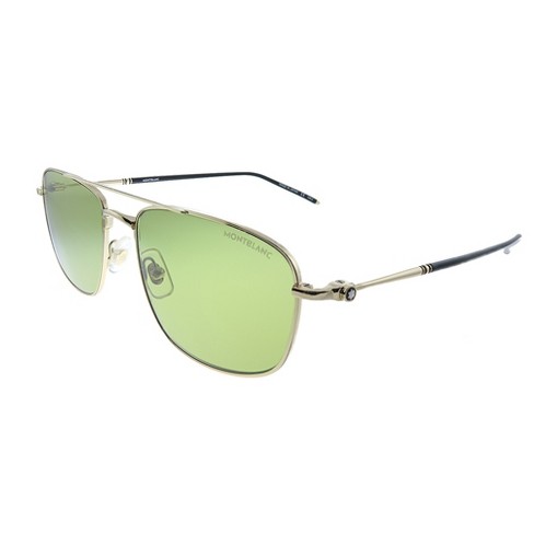 Montblanc Mb 0127s 003 Unisex Square Sunglasses Gold 56mm Target