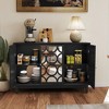 Syemin Decorative Storage Cabinet with 3 Mirror Doors Storage Sideboard, Suitable for Living Room, Entrance and Kitchen Dining Room, - 2 of 4