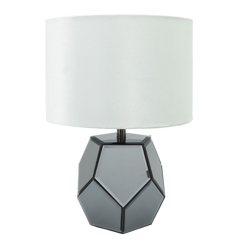 SAGEBROOK HOME 17.25&#34; Mirrored Faceted Table Lamp Silver, 1 of 8