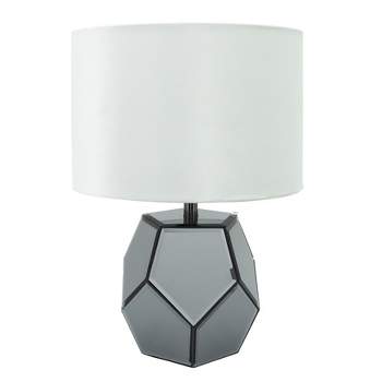 SAGEBROOK HOME 17.25" Mirrored Faceted Table Lamp Silver