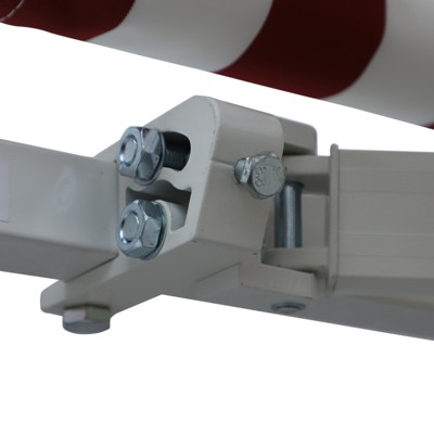 Red and White Stripe 120'' x 96'' Retractable Patio Awning