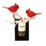 Roman Christmas Cardinal On Branch Night Light  -  One Night Light 5.25 Inches -  Swivel Base  -  160045  -  Acrylic  -  Red