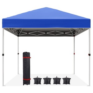 Instant Pop Up Canopy Tent for 1 Person Setup,Pop Up Commercial Canopy Tent,Easy Up Tent w/1-Button Push,Wheeled Bag,4 Sandbags,Bonus 8 Stake,4 Rope - 1 of 4