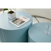 MDF Nesting Table Set of 2,Handcraft Round Coffee Table for Living Room/Leisure Area, Blue - 4 of 4