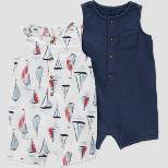 Carter's Just One You® Baby Boys' 2pk Sailboat Top & Bottom Set - Blue/White
