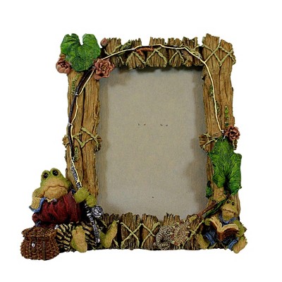 Boyds Bears Resin 6.5 Inch Frogmorton And Tad Fly Fishing Photo Frame Single Image Frames