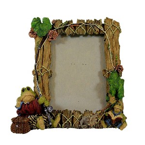 Boyds Bears Resin 6.5 Inch Frogmorton And Tad Fly Fishing Photo Frame Single Image Frames - 1 of 3