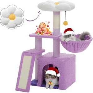 Cactus Cat Tree for Indoor Cats, with Sisal Scratching Ramp, Cozy Hammock and Removable Top Bed Perch - 1 of 4