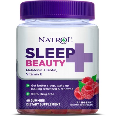 Natrol Sleep + Beauty Sleep Aid Gummies - Raspberry - 60ct