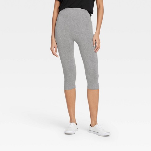 Women's High-waist Cotton Blend Seamless Capri Leggings - A New Day™ Gray  Heather S/m : Target