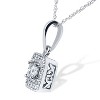 Pompeii3 1ct Princess Cut Diamond Halo Ring & Pendant Set 14K White Gold - 4 of 4