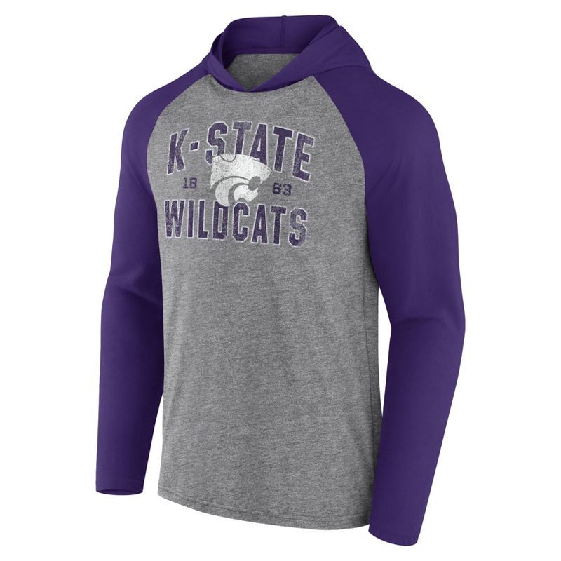 NCAA Kansas State Wildcats Men&#39;s Gray Lightweight Hooded Sweatshirt, 2 of 4