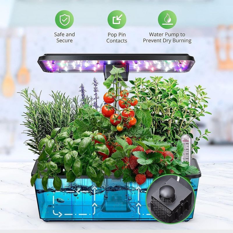 Hydroponic Growing System 12 Pods Indoor Herb Garden Kit With Timer & Full Spectrum, 1 of 7