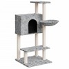 vidaXL Cat Tree Light gray Engineered wood, plush, sisal Medium Durable - 2 of 4